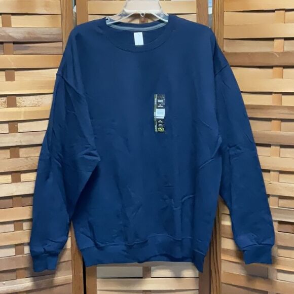 NWT Athletic Works Blue Crewneck Sweatshirt Men XL 46-48 Cotton Polyester - Picture 1 of 5